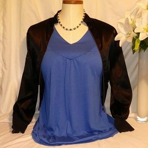 Dodger blue pleaded blouse